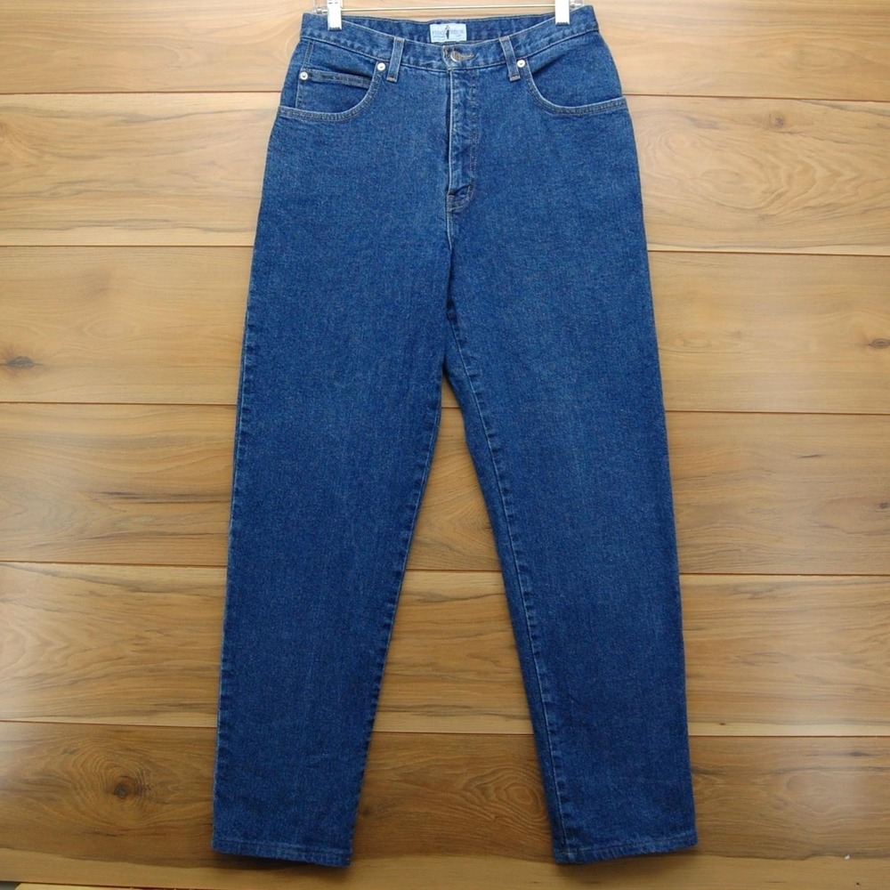 French Dressing Jeans Womens 12‎ Blue Denim Contour Easy Fit High Rise Tapered